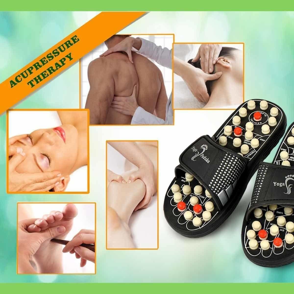 Acupressure and Magnetic Therapy Paduka Slippers for Full Body Blood Circulation | Foot Relaxer | For Men and Women